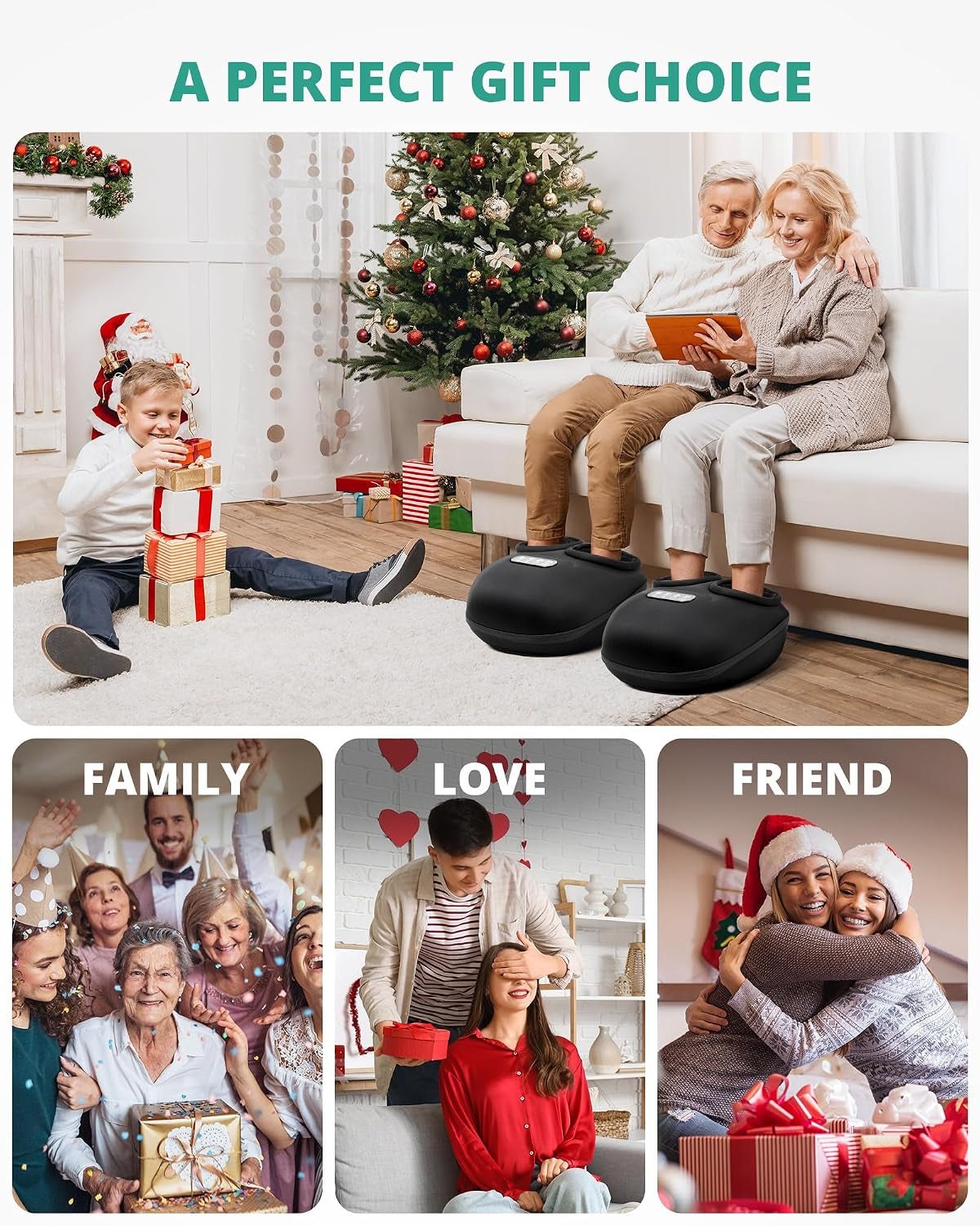 Foot Massager Machine with Heat, 2026 Deep Kneading & Rolling, Shiatsu Foot Massager for Pain Relief, Tired Feet & Plantar Fasciitis