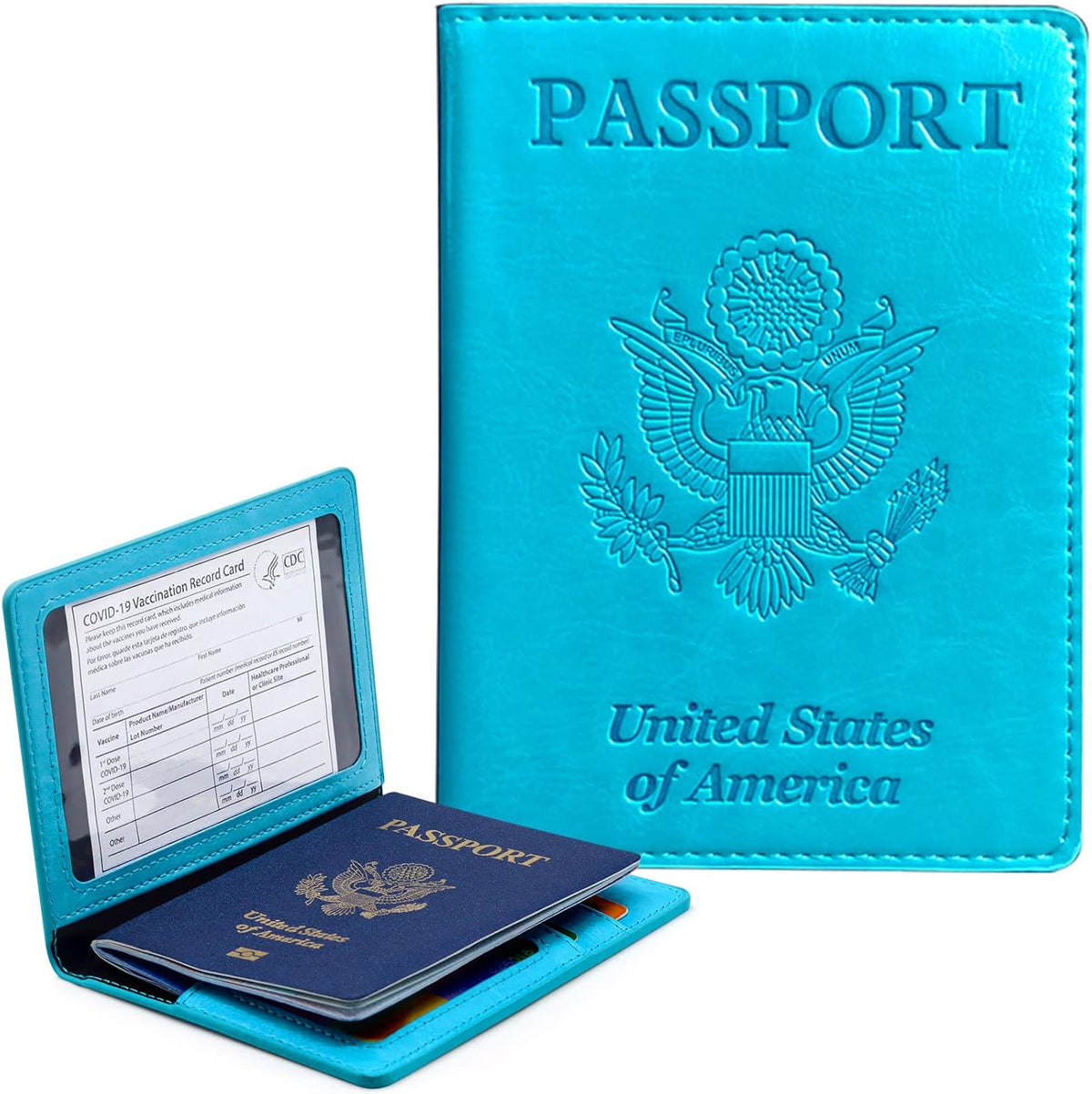 Genuine Leather Passport Holder, RFID Blocking Travel Wallet