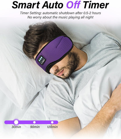 Sleep Headphones, White Noise Bluetooth Sleep Mask 3D Breathable Wireless Eye Mask for Timing, Sleep Mask with Bluetooth Headphones for Side Sleepers Travel Yoga, Cool Gadgets for Women Men