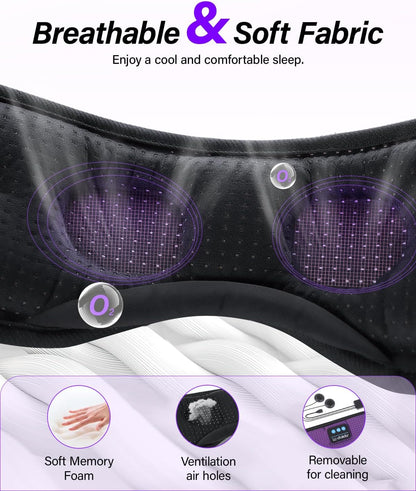 Sleep Headphones, White Noise Bluetooth Sleep Mask 3D Breathable Wireless Eye Mask for Timing, Sleep Mask with Bluetooth Headphones for Side Sleepers Travel Yoga, Cool Gadgets for Women Men
