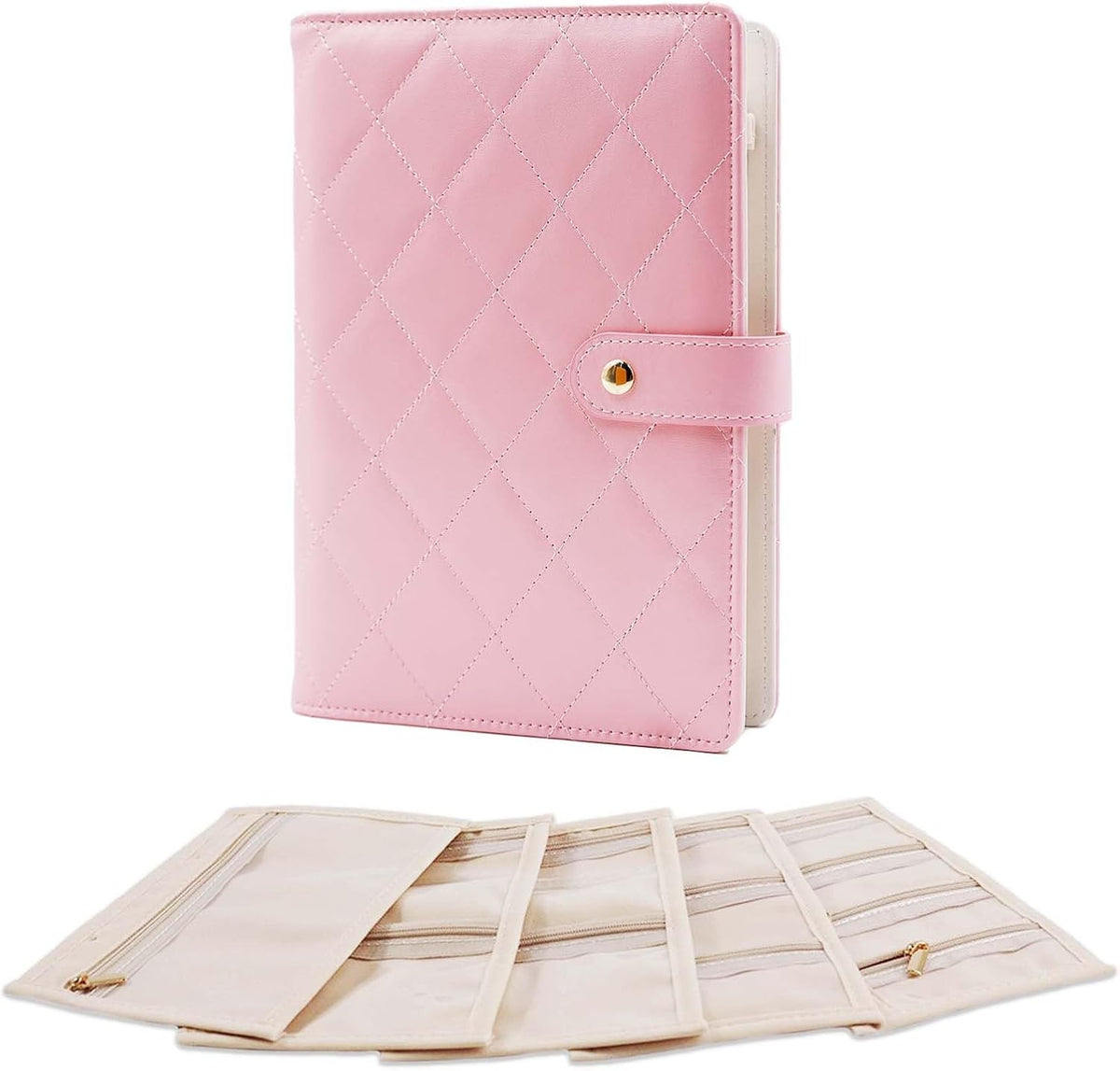 Travel Jewelry Organizer Case ， Portable Jewelry Organizers Storage Book, Compact Jewelry Roll for Earrings, Rings, Necklaces - Perfect Jewelry Travel Bag for Women