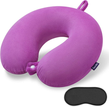 Memory Foam Neck Pillow, Travel Neck Pillow, Beige