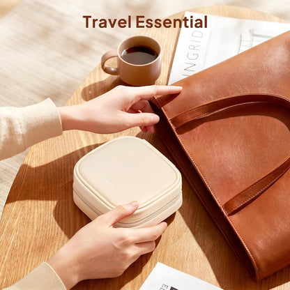 Quilted Travel Jewelry Case for Women, Puffer Jewelry Organized Bag