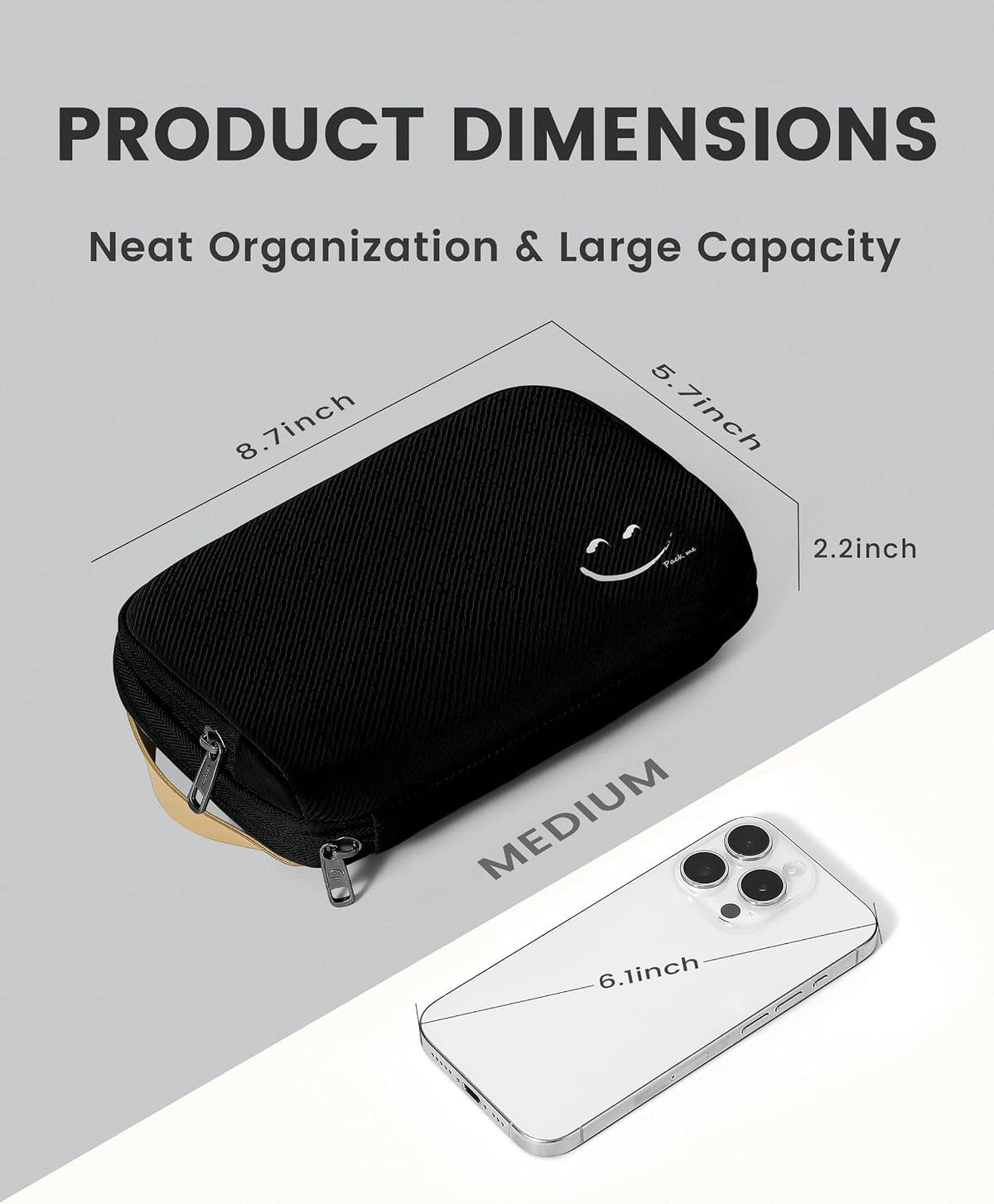 Kelvoi travel cord organizer, cable organizer for electronic accessories
