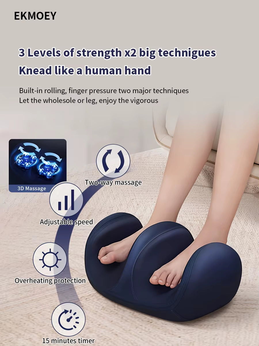 Foot Massager Machine with Heat,3 Adjustable Modes, Shiatsu Feet and Leg Massager,Kneading Rolling for Foot,Calf,Ankle,Leg,Plantar, Massage Gift for Mom/Dad/Women/Men (With Remote Control)