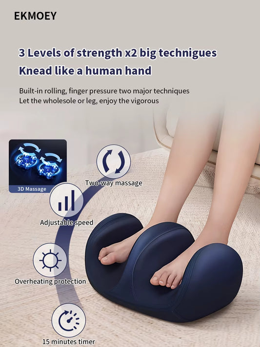 Foot Massager Machine with Heat,3 Adjustable Modes, Shiatsu Feet and Leg Massager,Kneading Rolling for Foot,Calf,Ankle,Leg,Plantar, Massage Gift for Mom/Dad/Women/Men (With Remote Control)