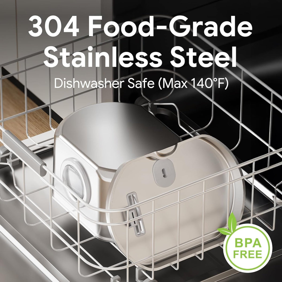 Stainless steel pet water fountain top in the dishwasher
