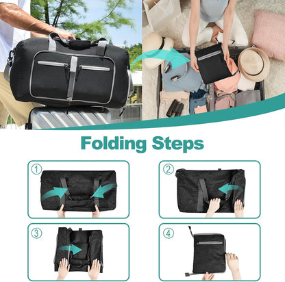 40L Foldable Duffle Bag, Travel & Weekender, Overnight, Gym