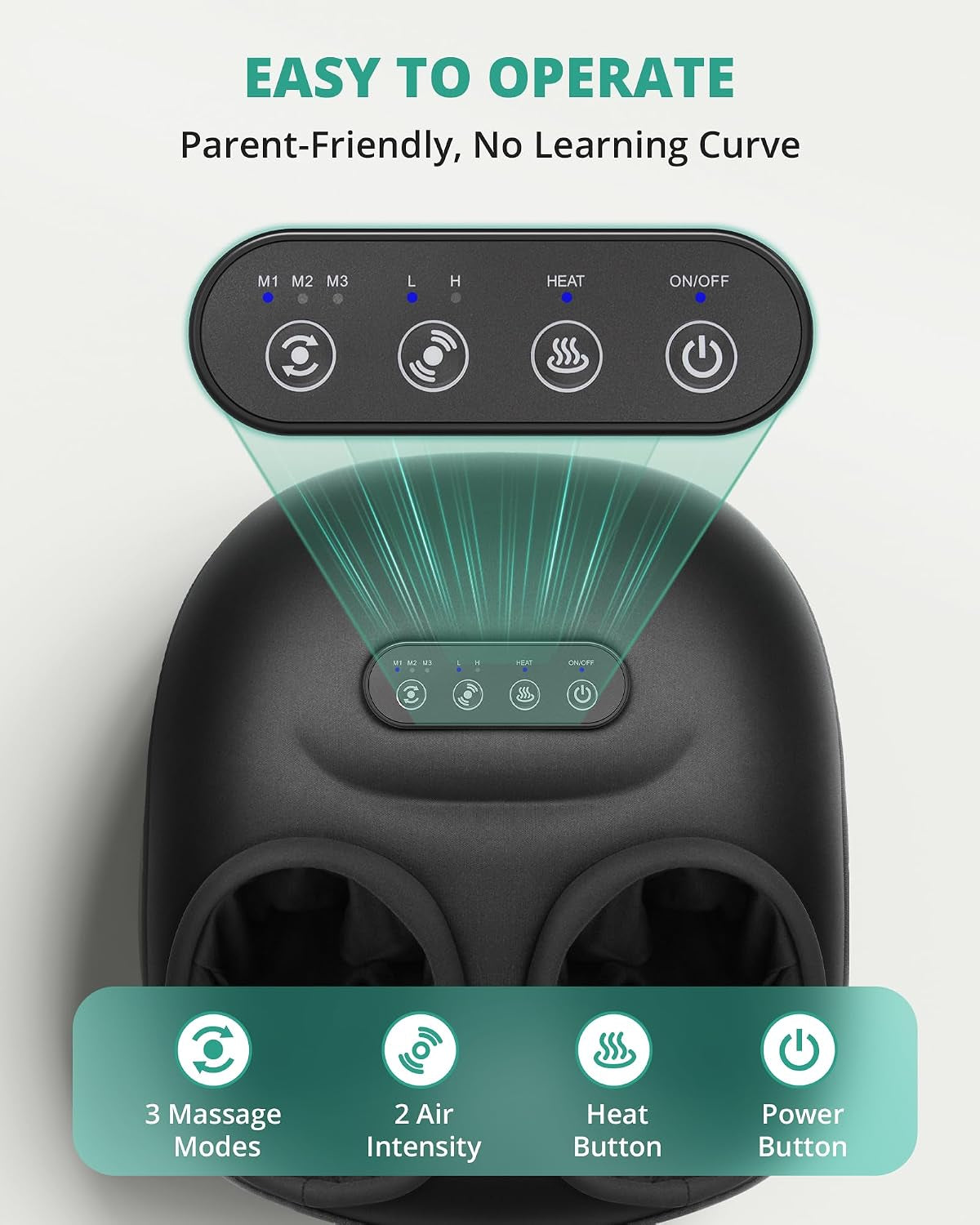 Foot Massager Machine with Heat, 2026 Deep Kneading & Rolling, Shiatsu Foot Massager for Pain Relief, Tired Feet & Plantar Fasciitis