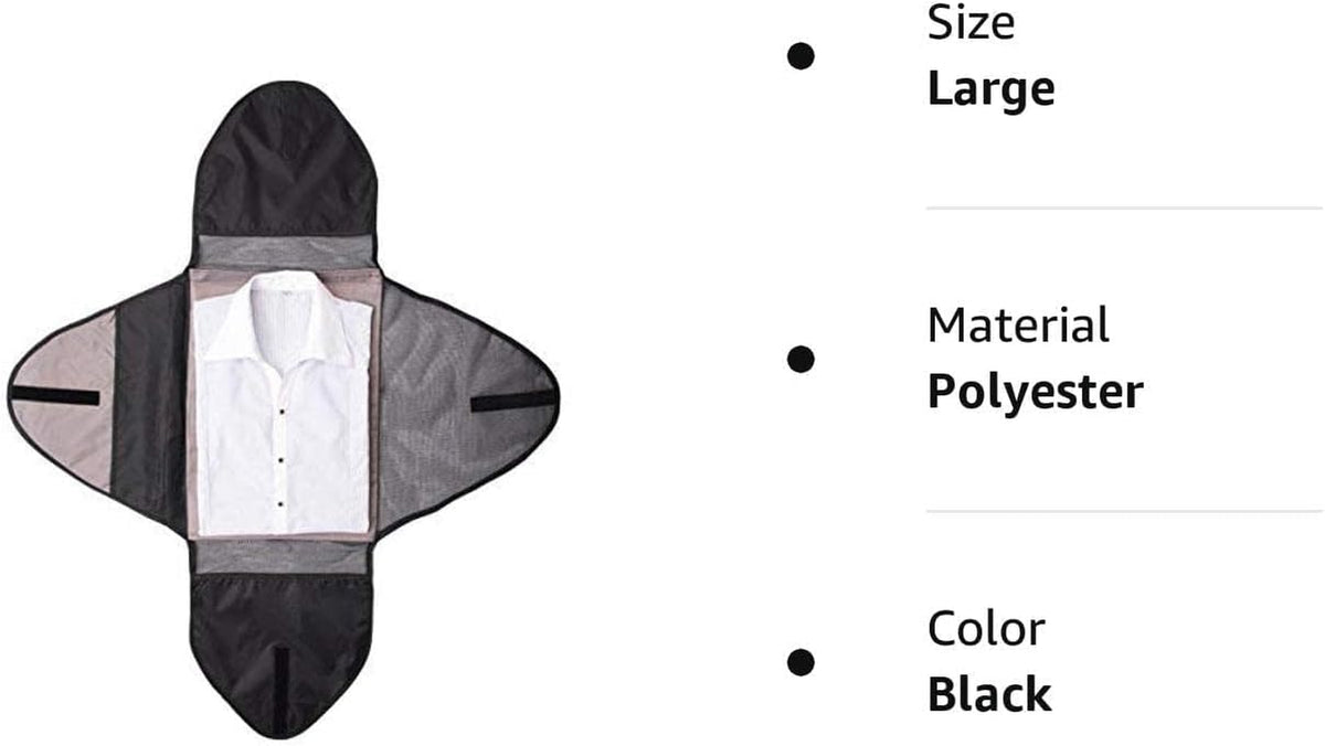 Garment Packing Folder for Travel Clothes Organizer Travel Garment Bag Luggage Accessory Black