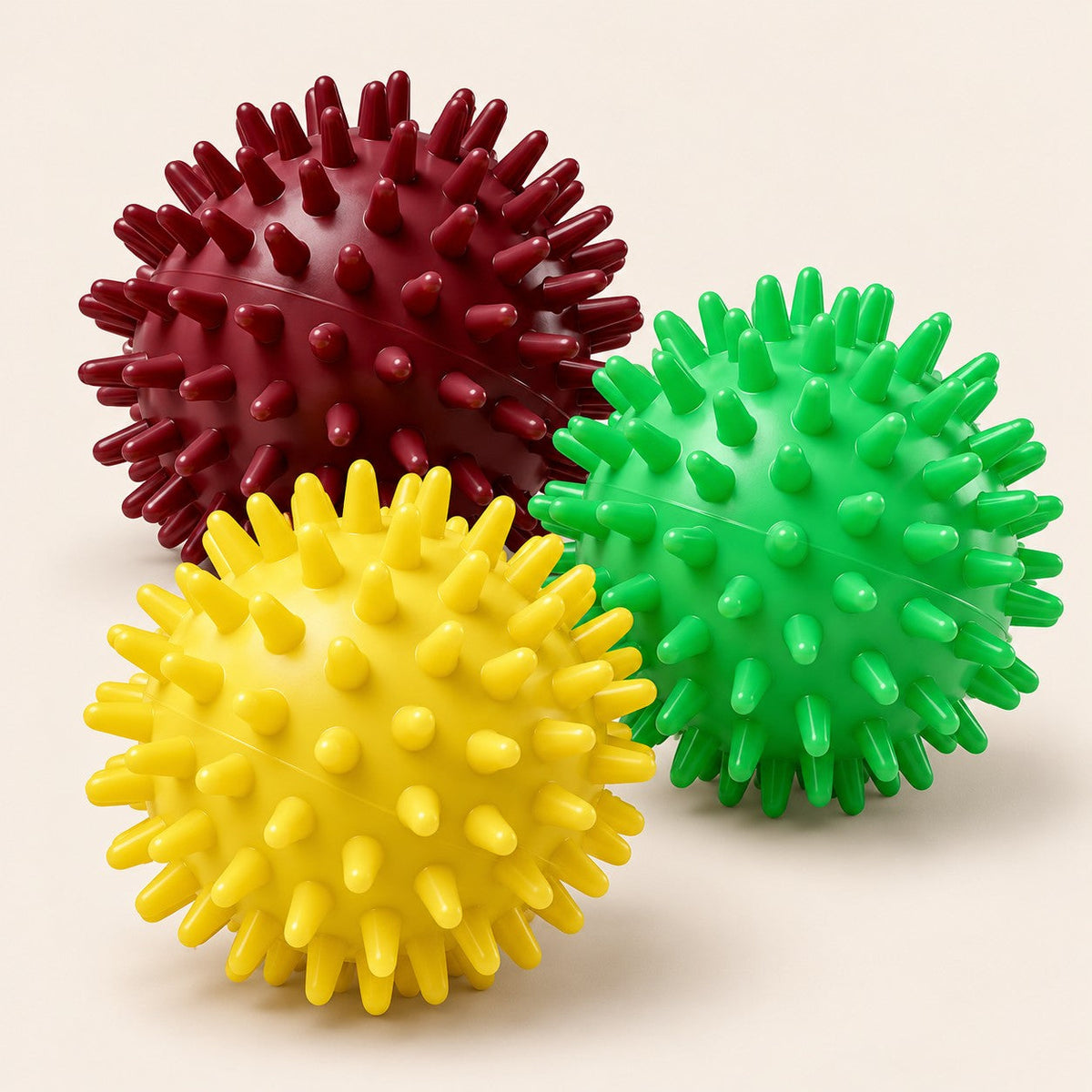 Set of three spiky massage balls