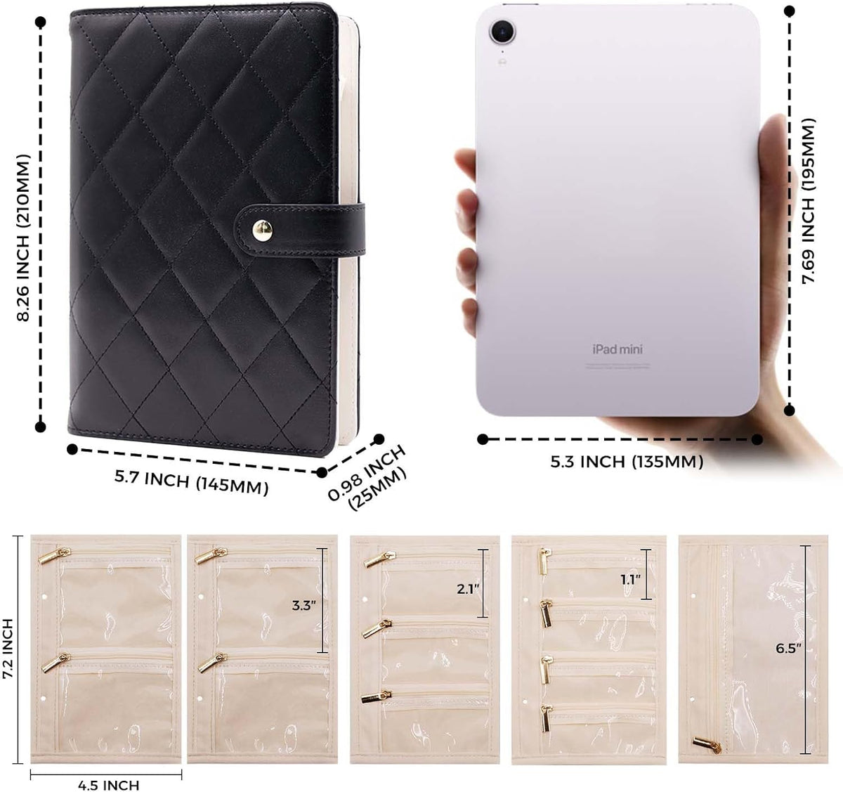 Travel Jewelry Organizer Case ， Portable Jewelry Organizers Storage Book, Compact Jewelry Roll for Earrings, Rings, Necklaces - Perfect Jewelry Travel Bag for Women