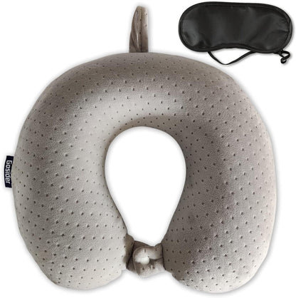 Memory Foam Neck Pillow, Travel Neck Pillow, Beige