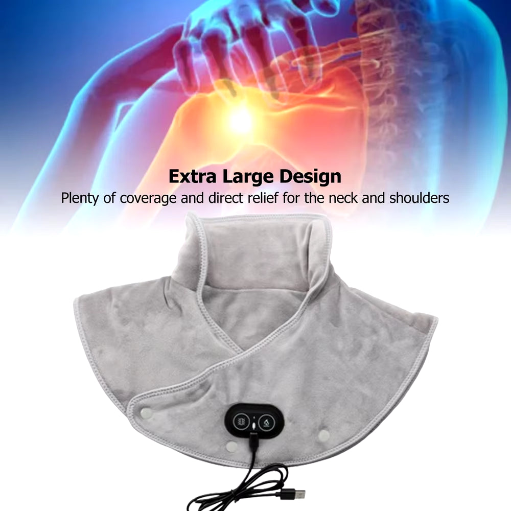 Electric Heating Shoulder Neck Pad Massager USB Cervical Brace Wrap Thermal Compress Relieve Pain Fatigue Warm Back Brace Tool