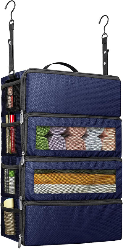 Suitcase Organizer, Hanging Travel Luggage Organizer Shelves Carry on Bag