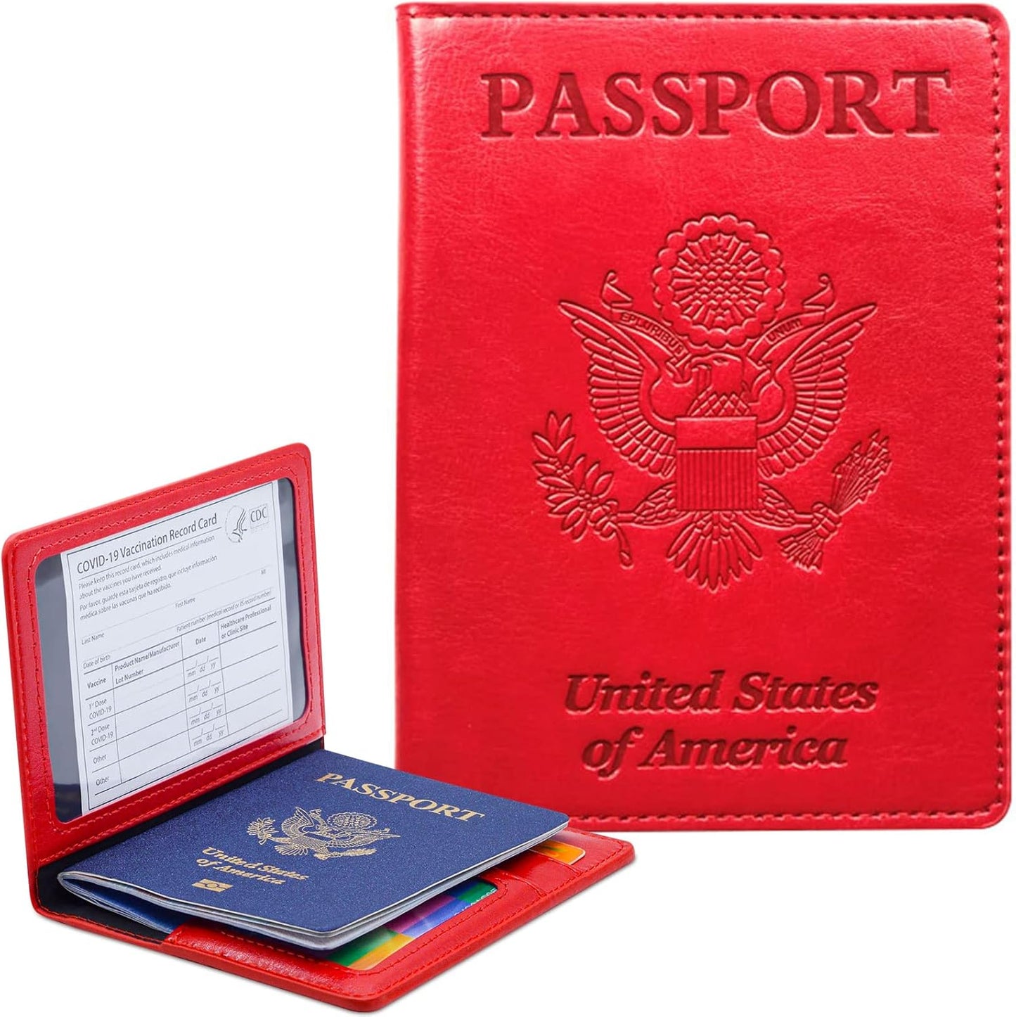 Genuine Leather Passport Holder, RFID Blocking Travel Wallet