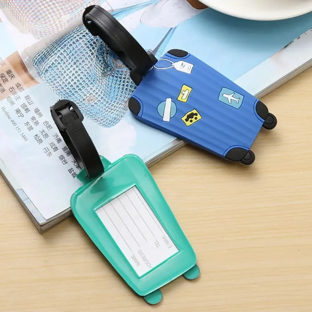TagMark luggage tag attached to a suitcase