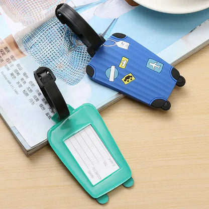 TagMark luggage tag attached to a suitcase