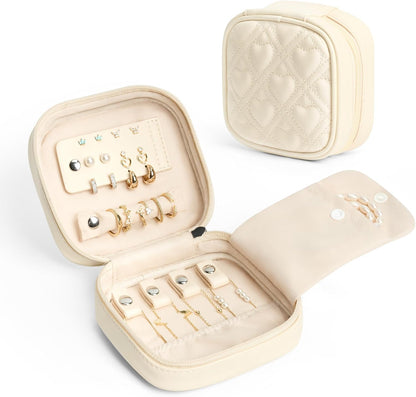 Quilted Travel Jewelry Case for Women, Puffer Jewelry Organized Bag