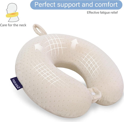Memory Foam Neck Pillow, Travel Neck Pillow, Beige