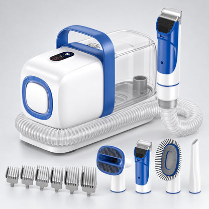 Kelvoi Pet Grooming Vacuum Kit with hose, clipper, 6 guide combs and grooming heads