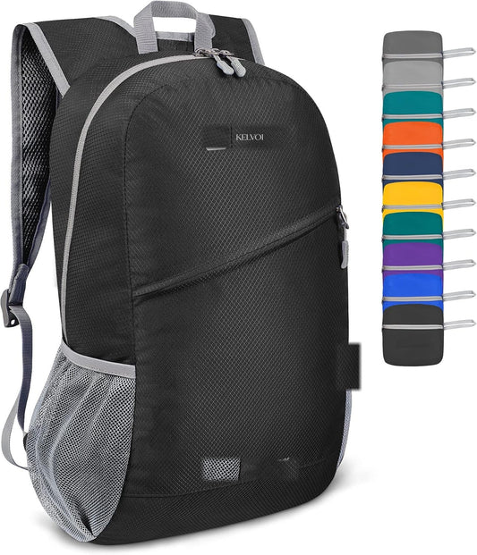 Kelvoi DriftPack packable 20L backpack in black