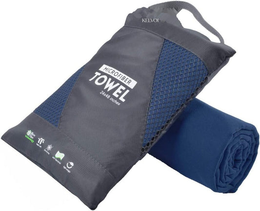 Kelvoi SwiftDry quick dry microfiber towel with carry pouch